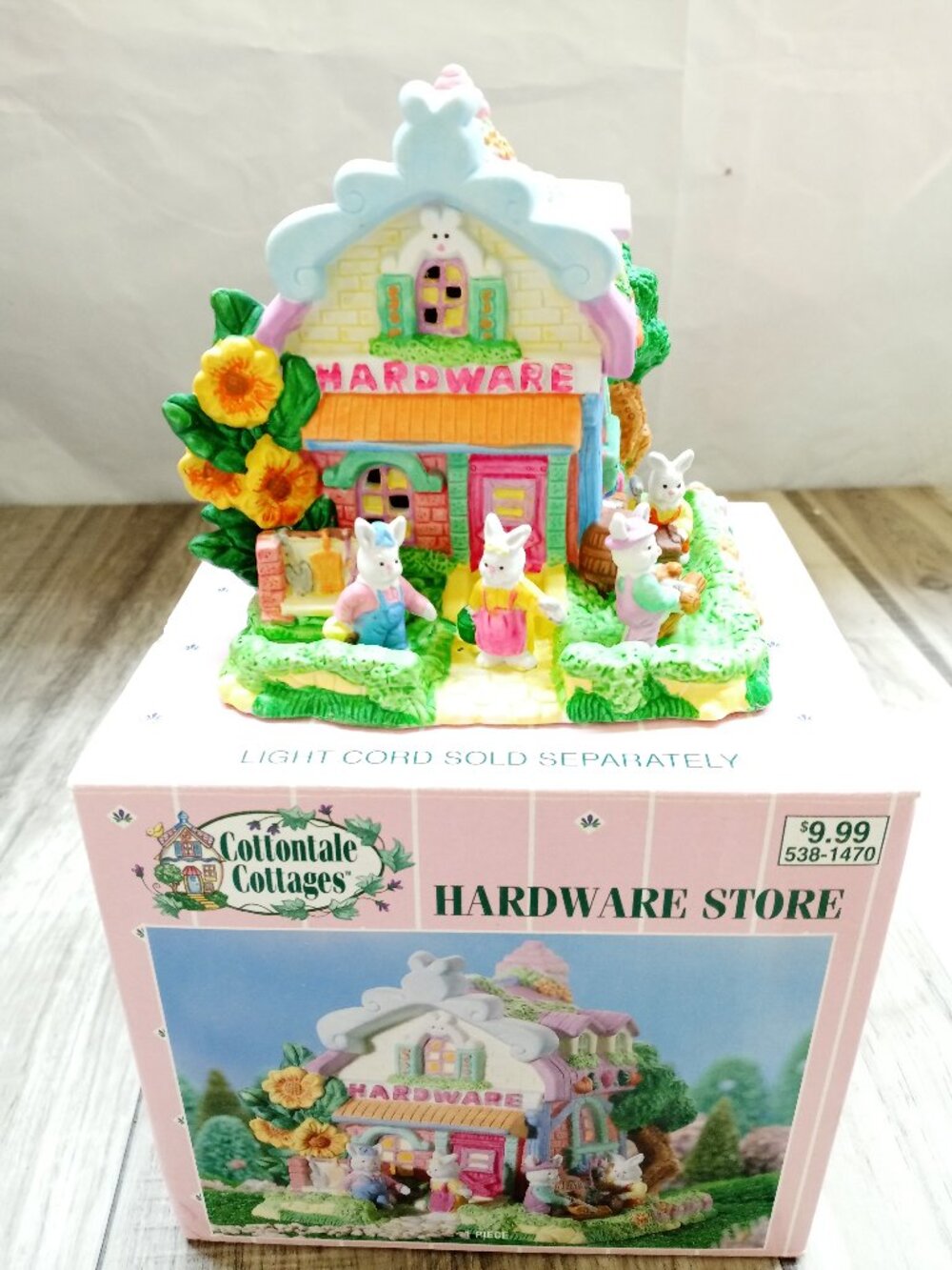 HARDWARE STORE Cottontale Cottages Easter Village Porcelain Painted House